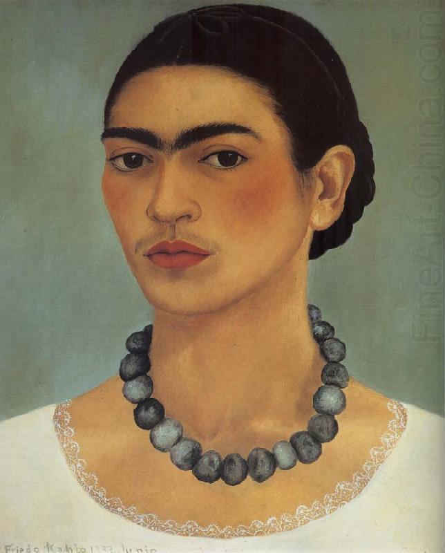 Self-Portrait with Necklace, Frida Kahlo